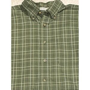 L.L.Bean Button‎ Down Men Shirt Large Wrinkle Resistant Traditional Fit Green